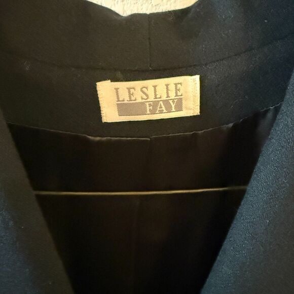 Vintage Leslie Fay 100% Pure Wool Black Long Coat Trench Dress Coat Size 10 USA - Picture 3 of 12